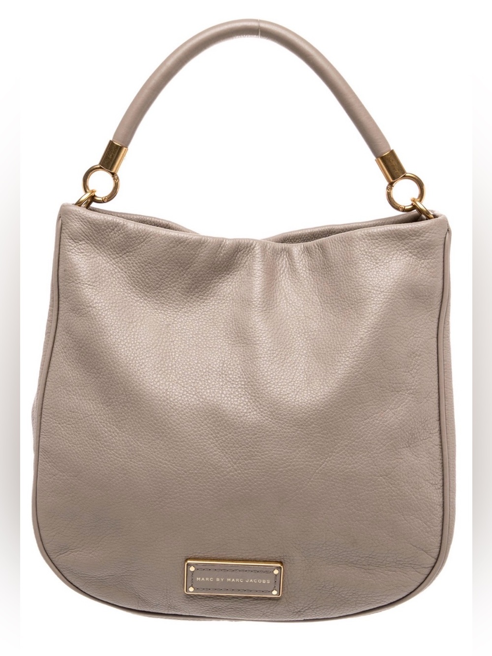 Marc by Marc Jacobs Pebbled Leather Taupe Hobo with Gold Hardware